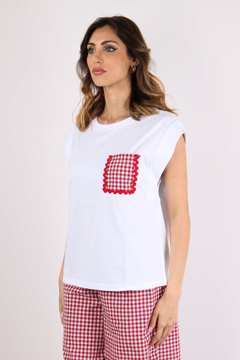 T-shirt Taschino Vichy Bianco/rosso - 6