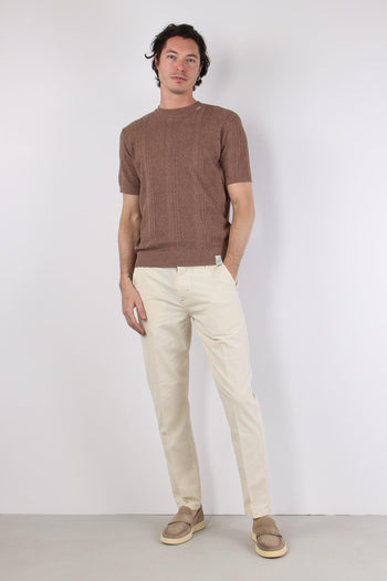 T-shirt Cotone Lavorato Tabacco - 6