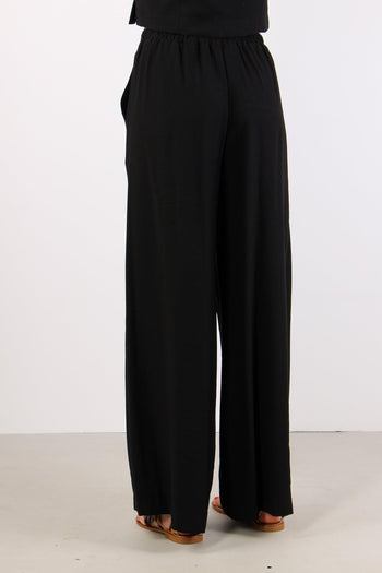 Pantalone Palazzo Misto Viscos Nero - 4