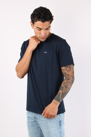 T-shirt Cotone Taschino Avio - 3