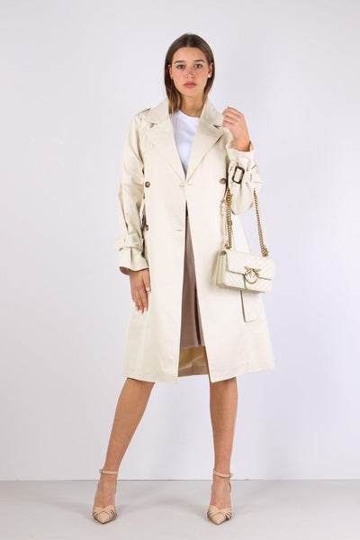 Trench Cinturato Cotone Beige