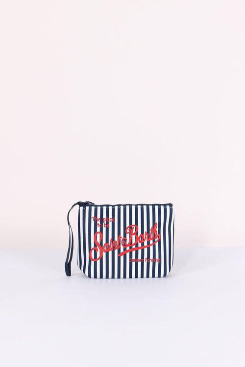 Aline Pochette Righe Blu/bianco