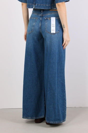 Jeans Flare Ampio Denim Scuro - 4