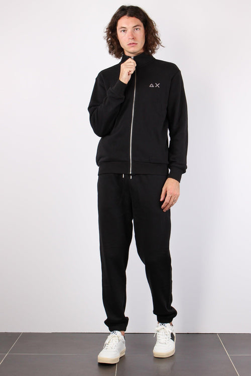 Maglia Cotone Full Zip Nero - 2