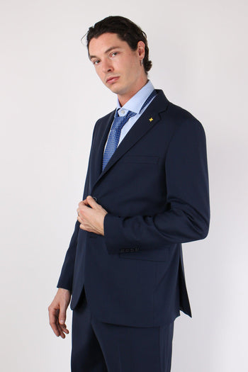 Abito Misto Lana Slim Blu - 2