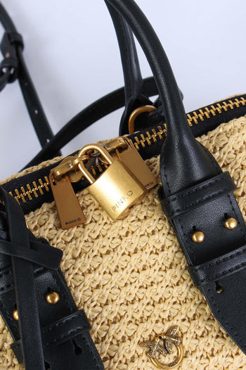 Bowling Bag Rafia Rafia/nero - 5