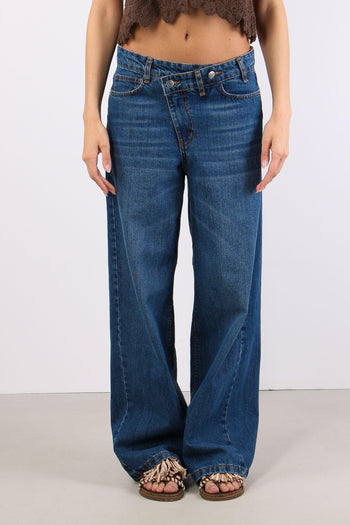 Denim Abbottonatura Asimmetric Denim Medio - 2