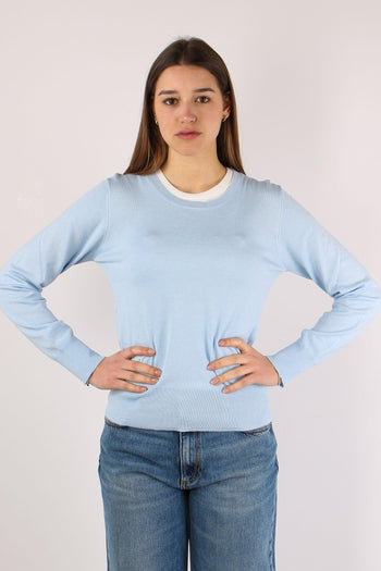 Maglia Girocollo M/l Viscosa Cielo - 3