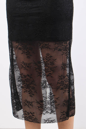 Gonna Tubo Pizzo Nero - 7