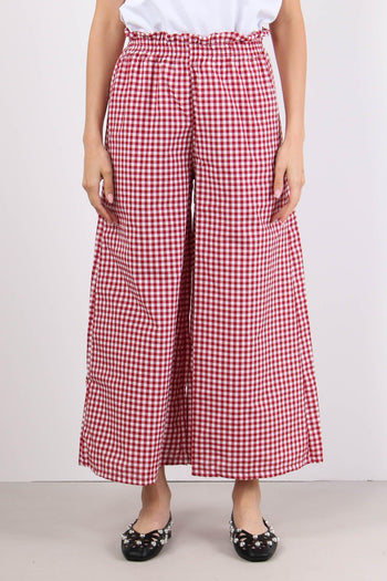 Pantalone Cropped Vichy Bianco/rosso - 2