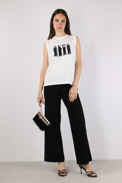 T-shirt Frange Bianco