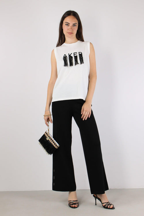 T-shirt Frange Bianco