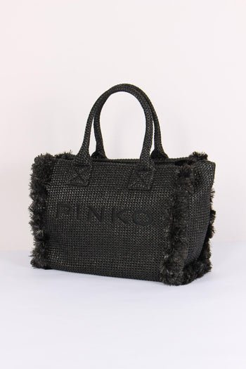 Shopping Beach Rafia Nero - 2