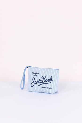 Aline Pochette Canvas Righe Blu/bianco - 2