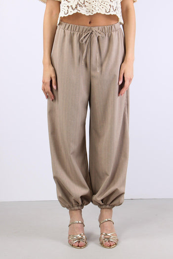 Pantalone Baloon Filo Lurex Beige - 2