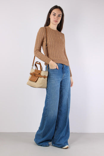 Pullover Trecce Cotone Camel Melange - 3