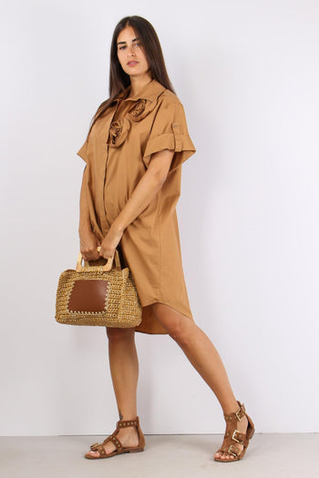 Abito Cotone Applicazione Fior Biscotto - 4