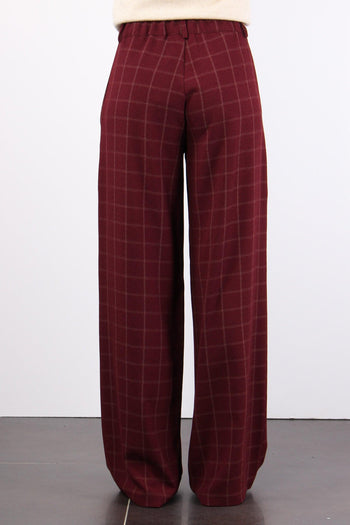 Pantalone Palazzo Quadro Bordeaux - 4