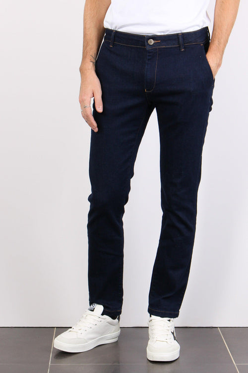 Denim Chino Slim Denim Scuro - 2