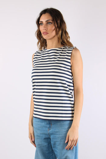 Multih T-shirt Smanicata Riga Ecru/blu - 3