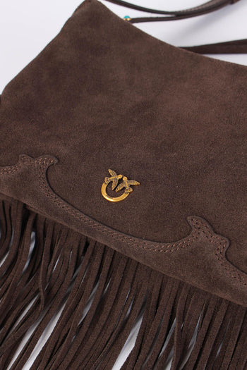Tracolla Camoscio Frange Marrone Caffe - 4