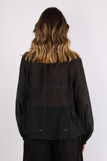Darren Blusa Voile Bulloni Nero Limousine - 4