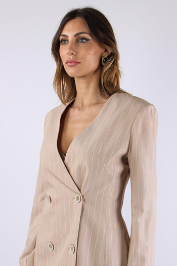 Robe Manteau Gessato Bianco - 7