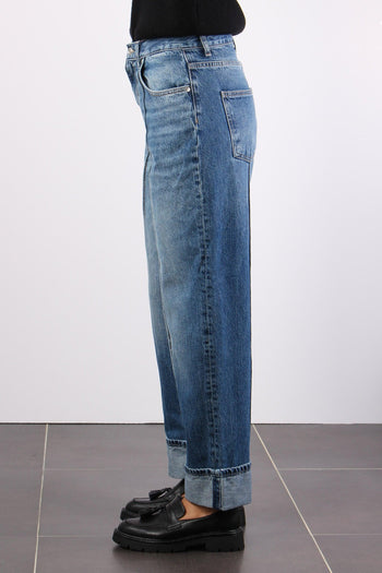 Jeans Cropped Risvolto Denim Blue Dark - 6