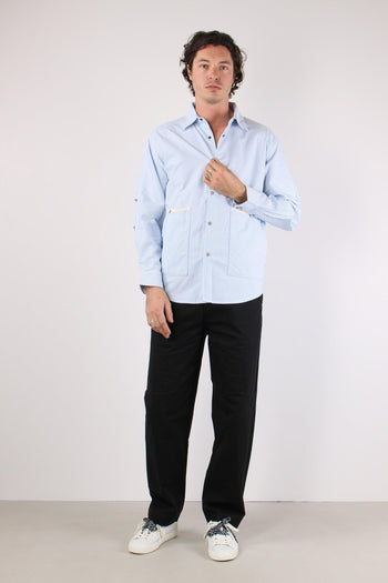 Giacca Camicia Riga Bianco/blu - 2