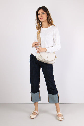 Maglia Girocollo Treccia Bianco - 5