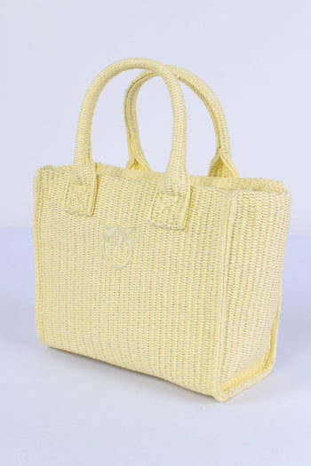 Mini Shopping Beach Rafia Giallo Plastinaca - 6