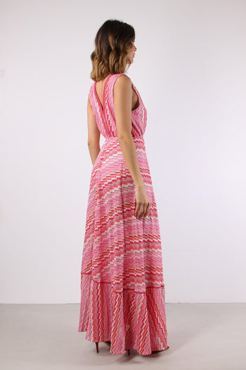 Abito Lungo Jacquard Electric Fuxia - 7