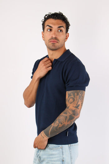 Polo Derby Punto Riso Blu Navy - 6