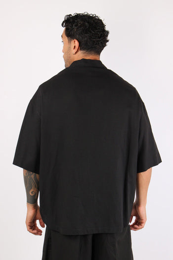 Camicia Mc Viscosa Lino Nero - 5
