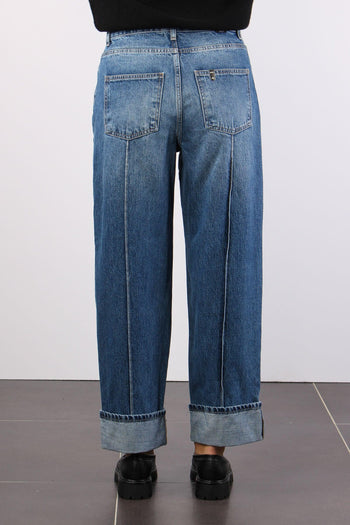 Jeans Cropped Risvolto Denim Blue Dark - 3