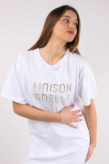 Maxi T-shirt Ricamo Maison Gae Bianco - 6