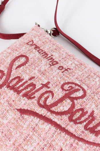 Pochette Tracolla Logo Tweed Pink - 6