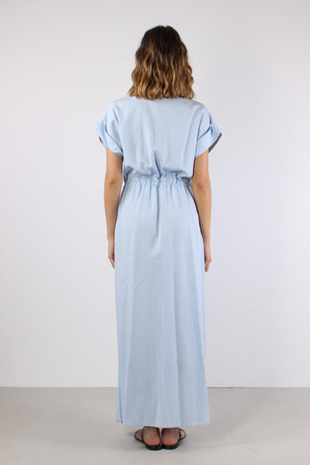 Abito Lungo Coulisse Celeste - 5