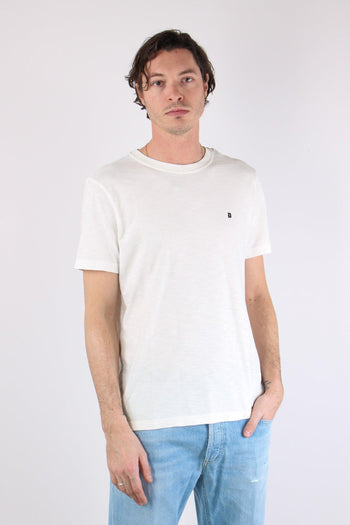 T-shirt Cotone Fiammato Logo Alabastro - 6