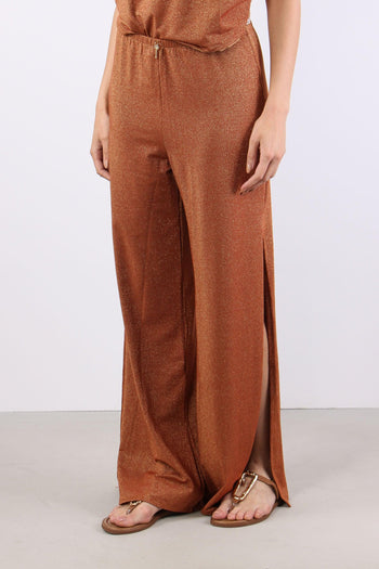 Pantalone Lurex Spacchi Laterali Ruggine - 4