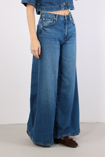 Jeans Flare Ampio Denim Scuro - 6