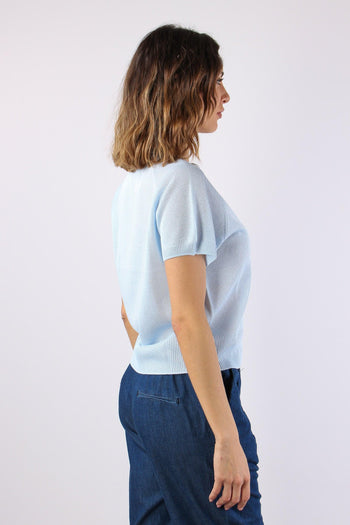 Maglia M/m Filo Cotone Azzurro - 7