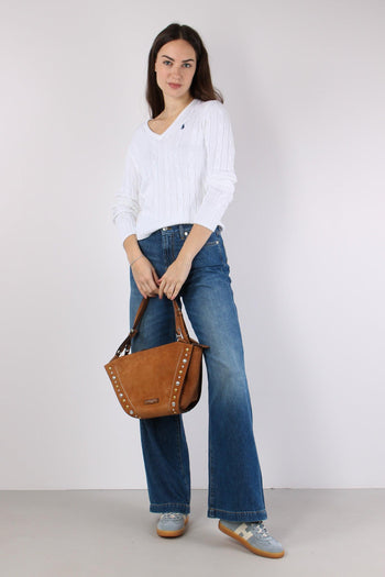 Pullover Trecce Scollo V White - 3