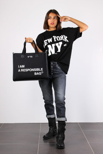 T-shirt Over New York Nero - 4