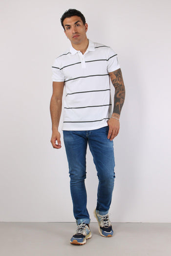 Polo Piquet Riga Bianco/jeep/navy - 5