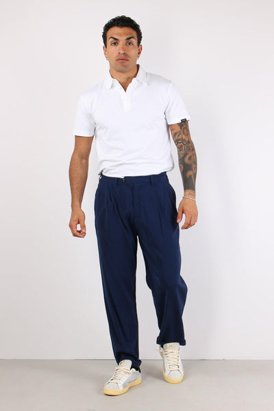 Banana Pantalone Cupro Blu