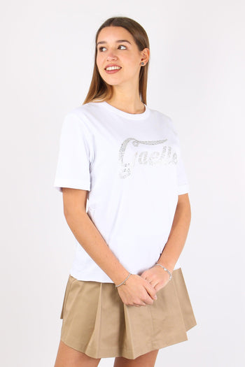 T-shirt Strass Apertura Dietro Bianco - 2