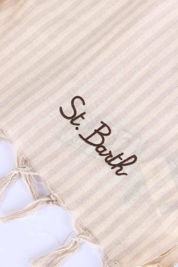 Foutas Righe Sottili Beige/bianco - 3