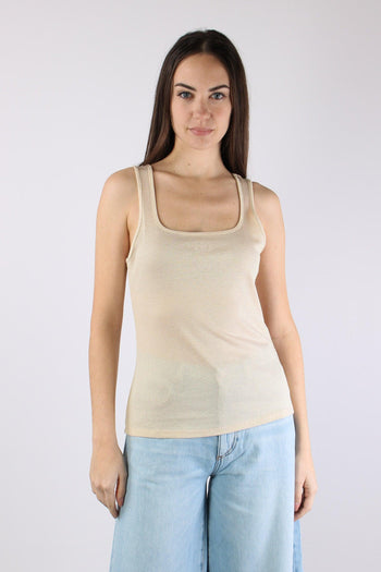 Canotta Lurex Logo Champagne - 5