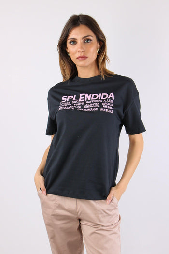 T-shirt Over Splendida Piombo - 2
